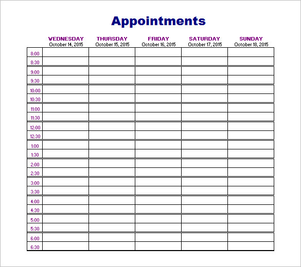 Free Appointment Template Download